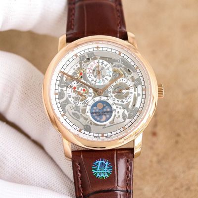 VACHERON CONSTANTIN Best Edition with Cal.112QP Movement Gold Italian Cowhide Watch Strap 41mm Watch